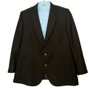 Vintage Lanvin Paris‎ New York Patch Pocket Sport Coat 80s Chocolate Brown